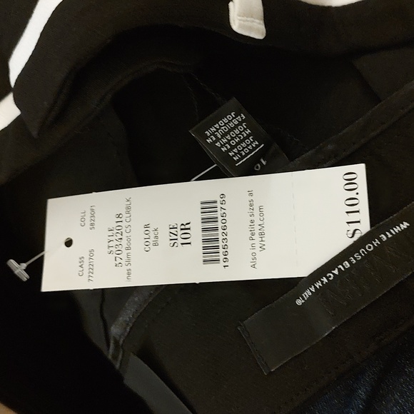 WHBM Black/White Pants ,Slim boot, Comfort stretch, 10, NWT - Picture 5 of 5